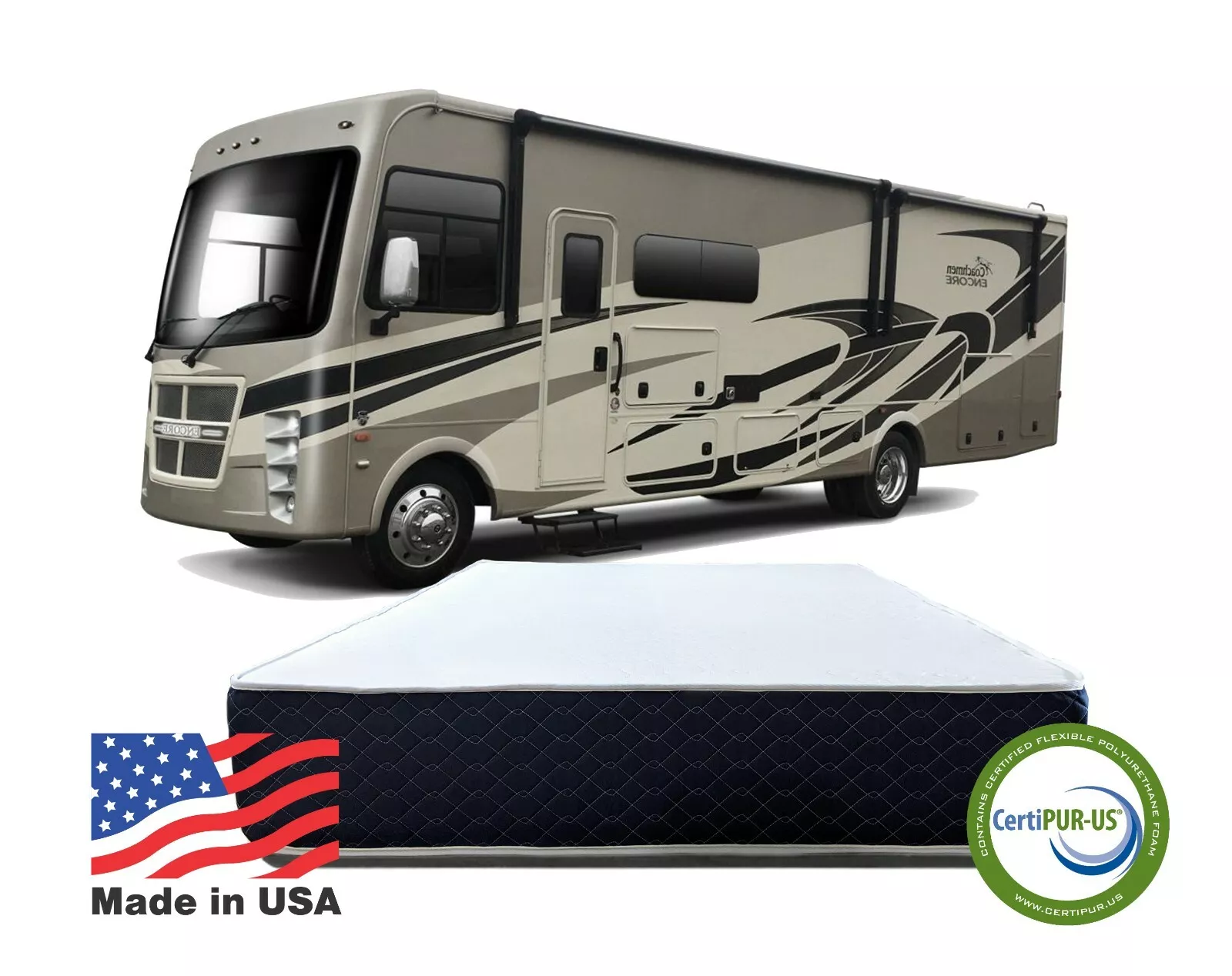 Premium Gel Memory Foam Mattress Bed RV Camper All